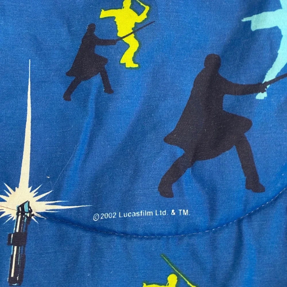 Star Wars Comforter Kids Twin Blue Attack of the Clones 2002 Vintage Dan River